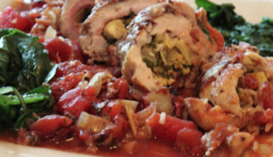 Turkey Tenderloins Stuffed With Aritchokes, Spinach and Ham